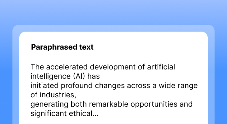 Paraphrased output result